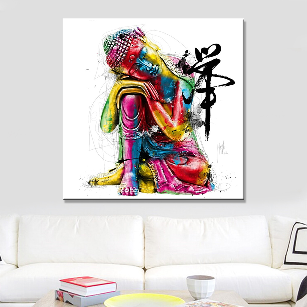 1000x1000 Watercolor Buddha Print Poster Wall Painting Canvas
