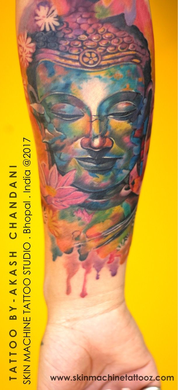 610x1334 Watercolour Buddha Tattoo By Akash Chandani Client Love My Water