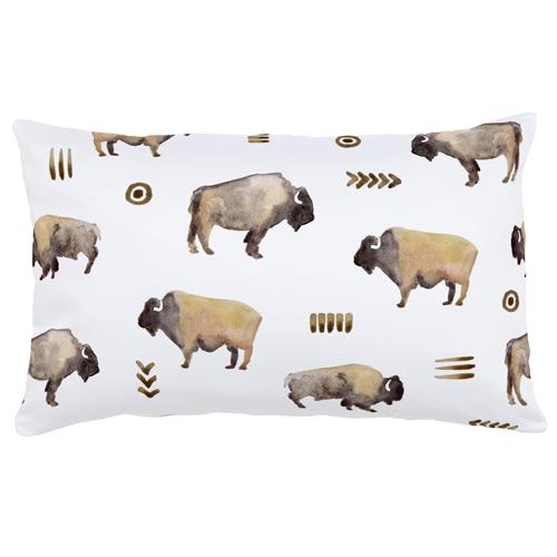 500x500 Watercolor Buffalo Lumbar Pillow Carousel Designs