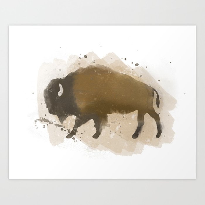700x700 Watercolor Buffalo Print Art Print By Alligatorfooddesign Society6