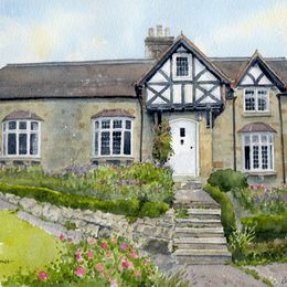260x260 Commission Artist House Portrait Watercolor Watercolour Uk Cheap