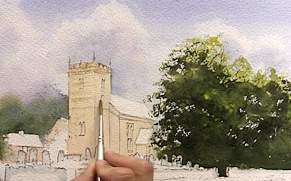 600x374 Practicing Watercolor Buildings In The Idyllic English Countryside