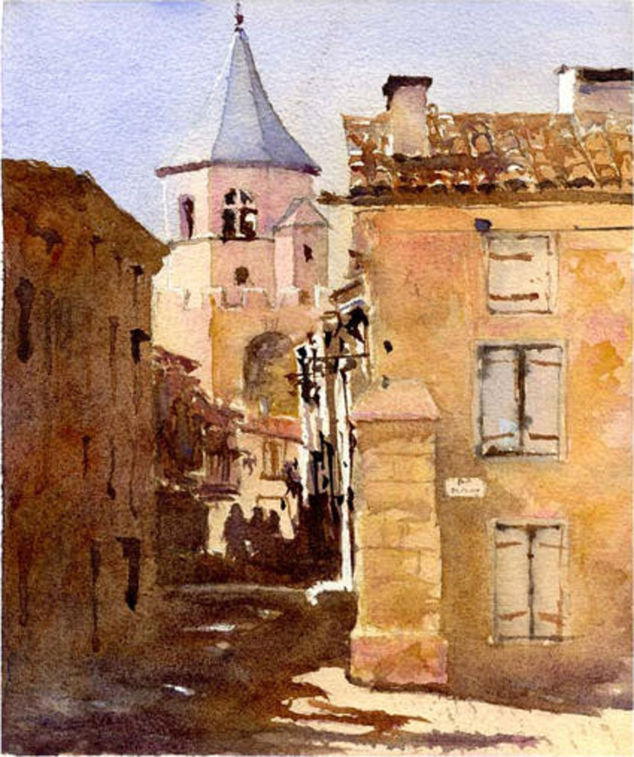 1275x1521 Watercolor Paintings Of Buildings Tower St. Martin, Soreze