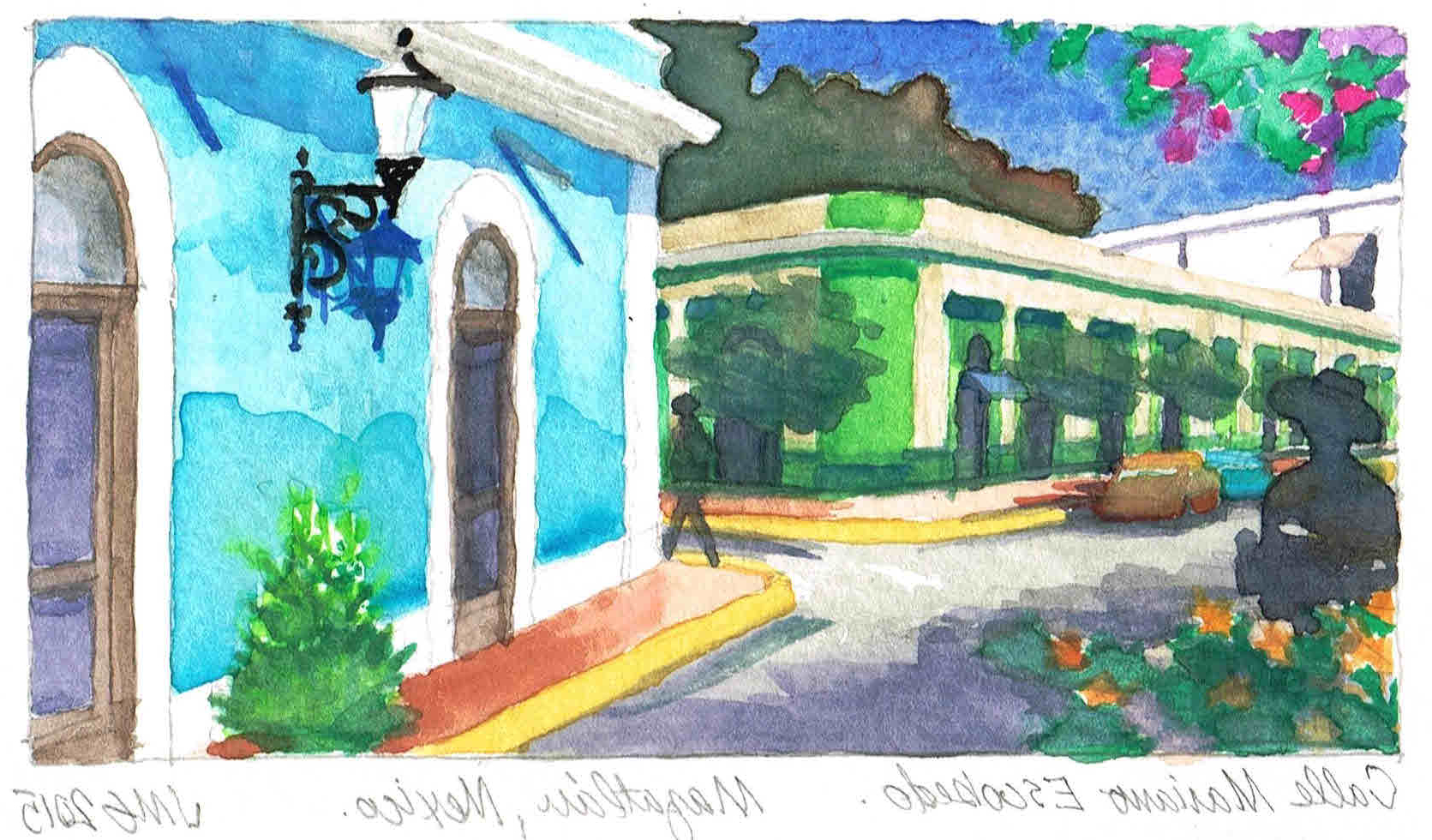 1671x980 Watercolor Paintings Of Buildings Watercolor Painting Of Mazatlan