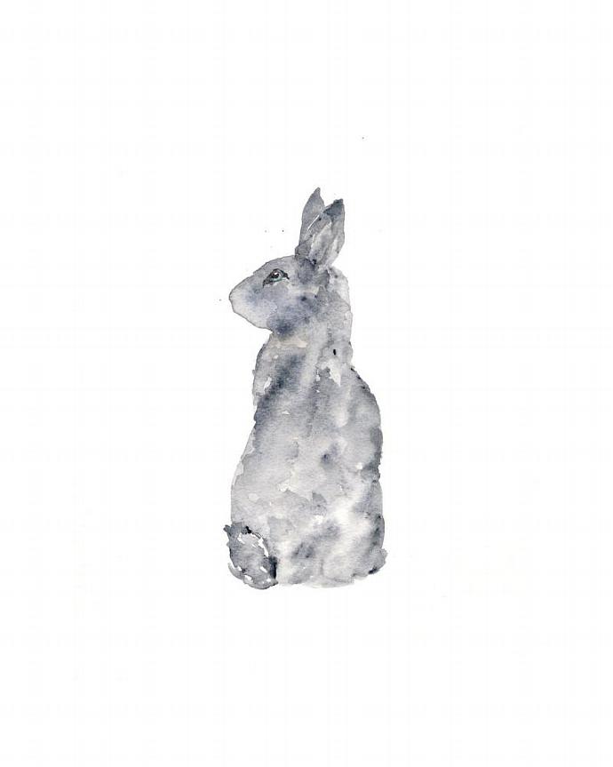 690x863 Rabbit Art, Rabbit Painting, Watercolor By Thimblesparrow On Zibbet