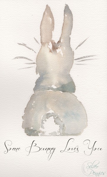 363x600 Watercolor Bunny (Free Printable)