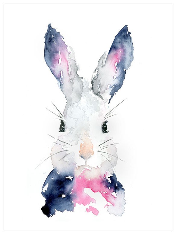 587x775 Watercolor Bunny Canvas Art Decor