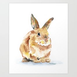 264x264 Watercolor Rabbit Art Prints Society6