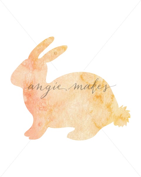 480x600 Yellow Watercolor Bunny
