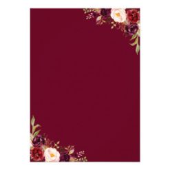 247x247 Watercolor Burgundy Red Floral Rustic Boho Wedding Invitation Card