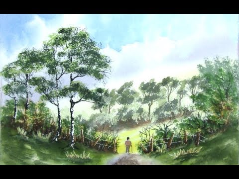 480x360 How To Paint Clouds,trees And Bushes In Watercolour With Colin