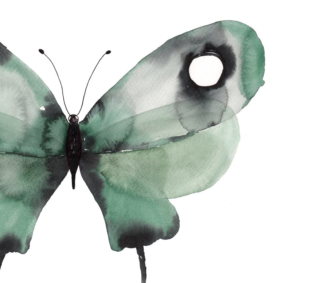 1000x906 Shop Green Watercolor Butterfly Poster On Crowdyhouse