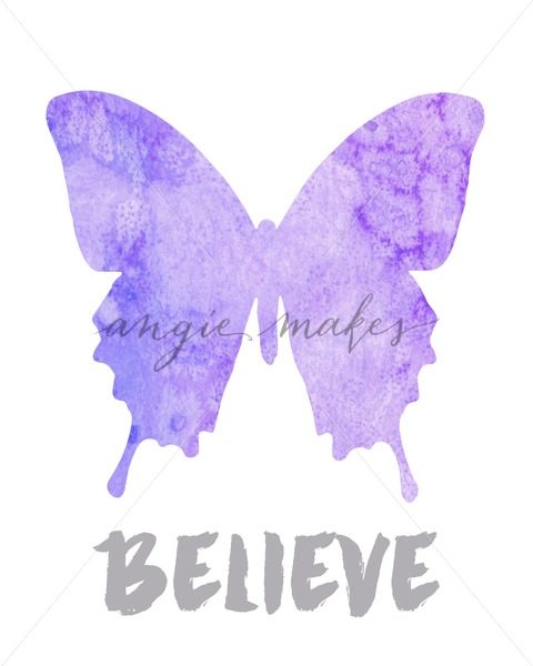480x600 Download This Beautiful Purple Watercolor Butterfly Art Print