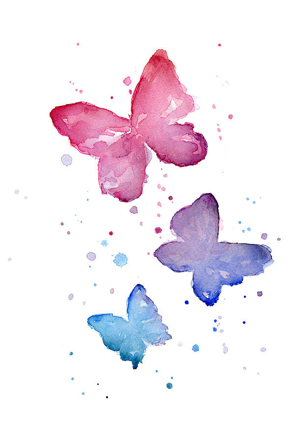 621x900 Watercolor Butterflies Painting By Olga Shvartsur