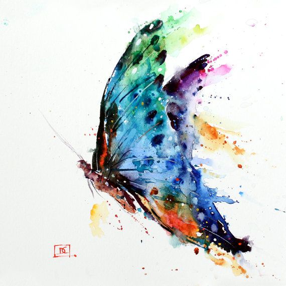 570x570 Butterfly Original Watercolor Painting By Dean Crouser Tattoos