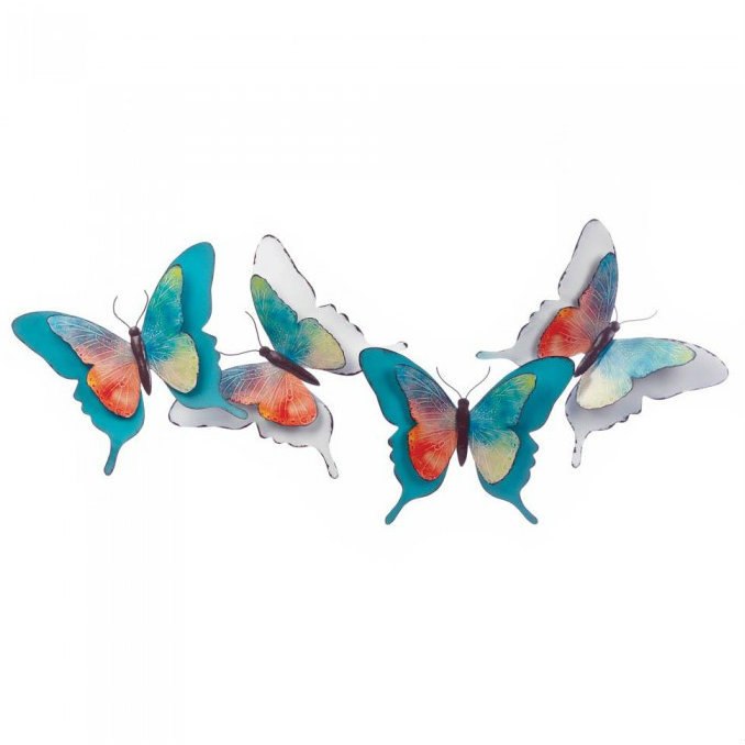 678x678 Metal 3d Watercolor Butterfly Wall Decor
