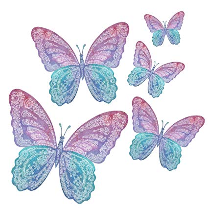 425x425 Watercolor Butterfly Wall Decals Eco Friendly Peel And