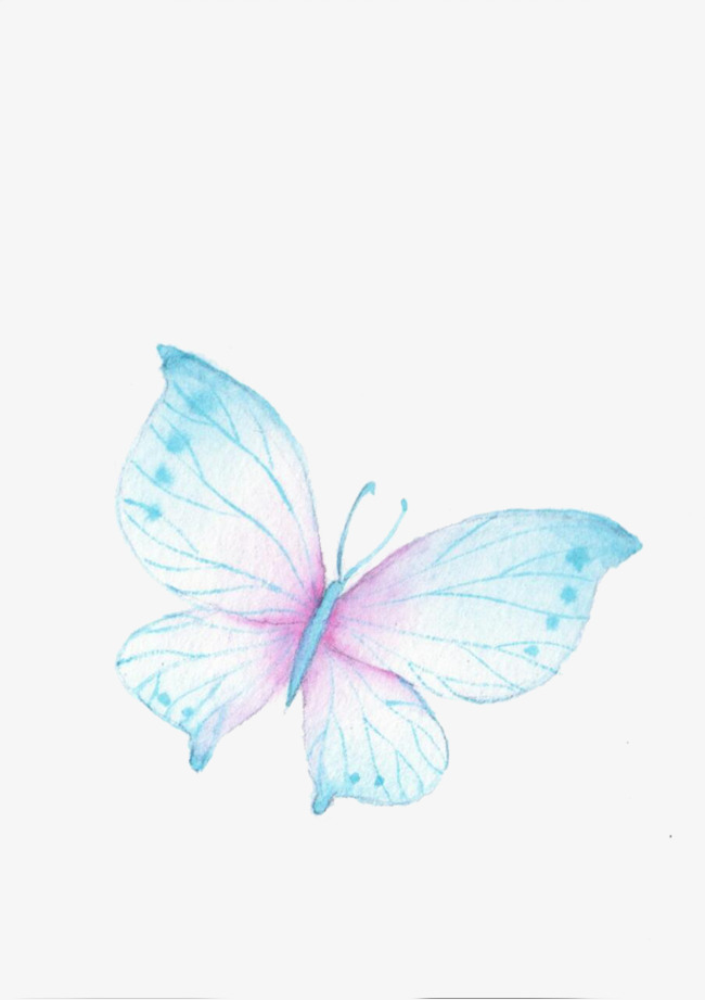 650x921 Small Fresh Creative Pull Watercolor Butterfly Free, Watercolor