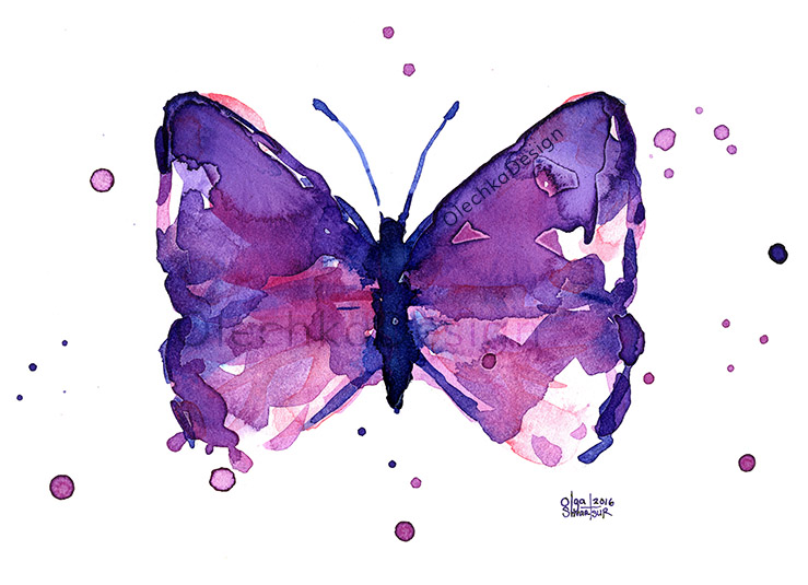 739x535 Watercolor Butterflies Olechka Design