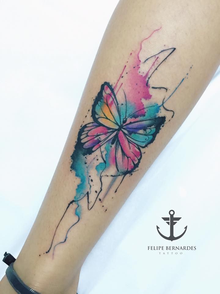 720x960 Joyful Watercolor Tattoos By Felipe Bernardes Watercolor Tattoos