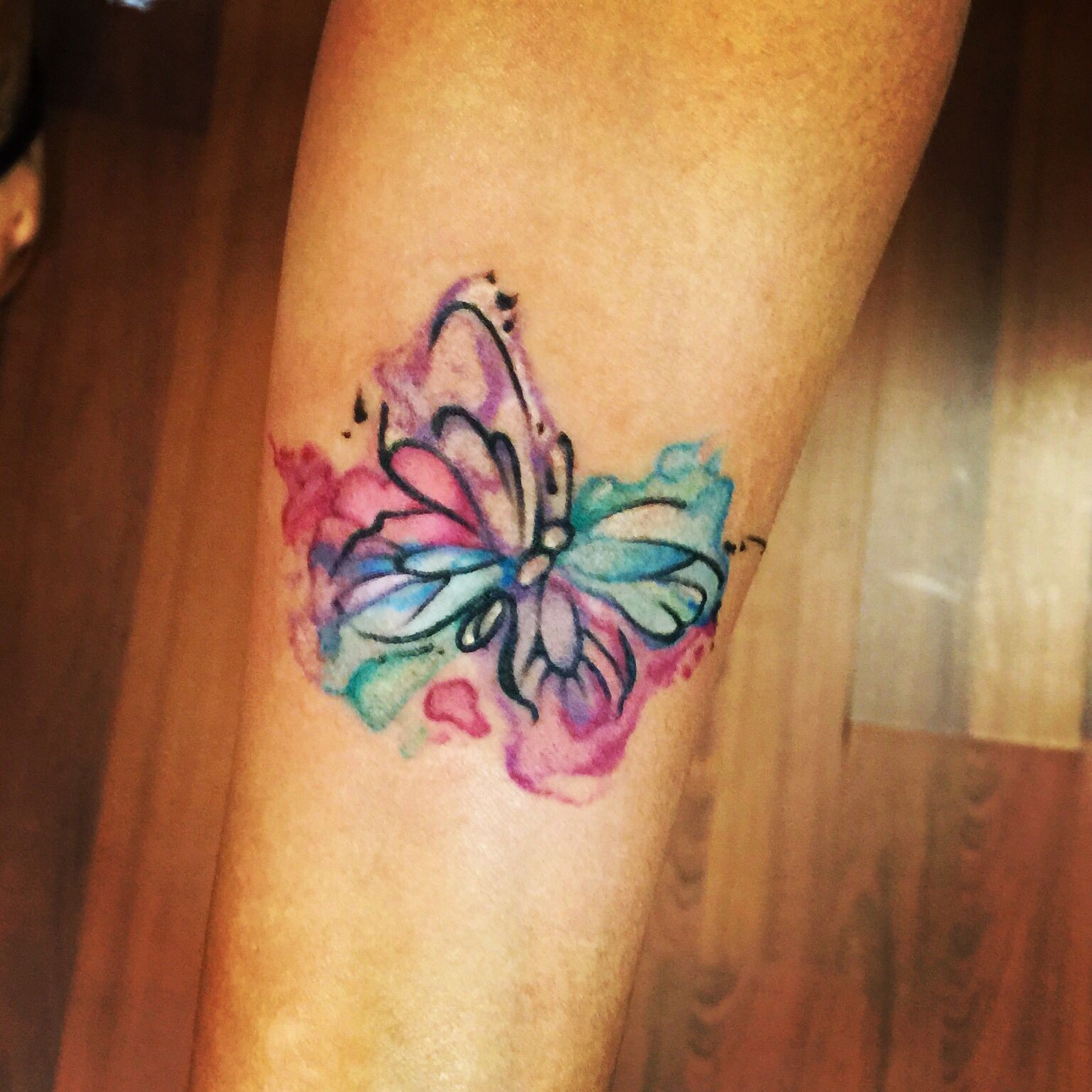 1538x1538 My New Watercolor Butterfly Tattoo!!!! Cute And Simple Tattoo