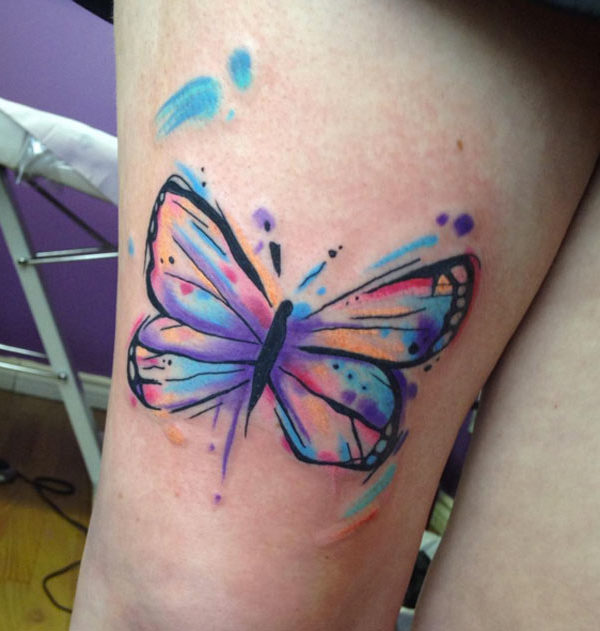 600x631 Watercolor Butterfly Tattoo Design