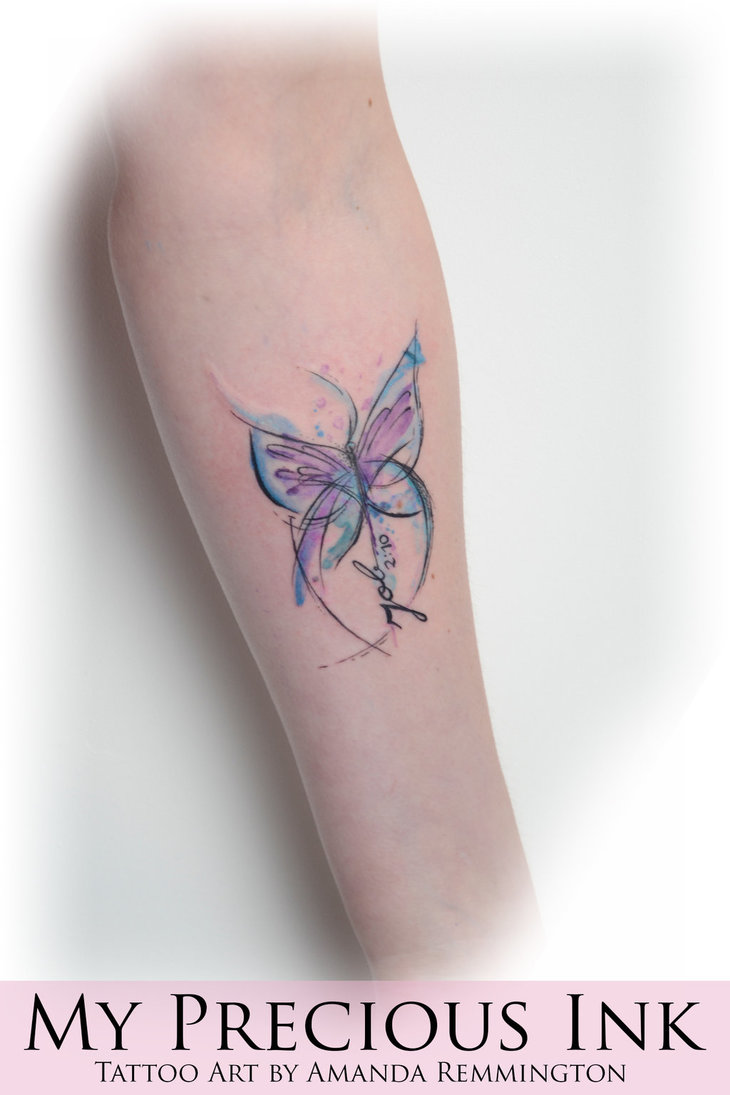 730x1095 Watercolor Butterfly Tattoo By Mentjuh