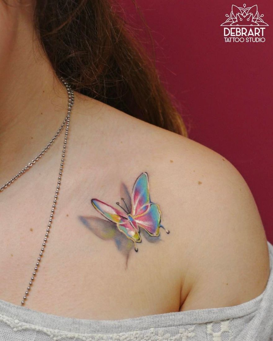880x1099 Watercolor Butterfly Tattoo