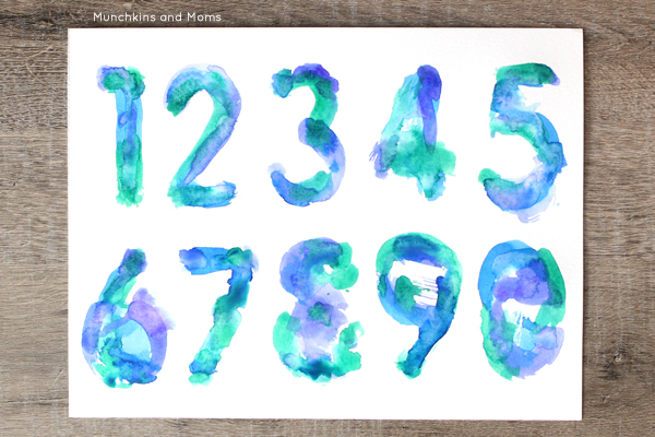 600x400 Watercolor Numbers Art