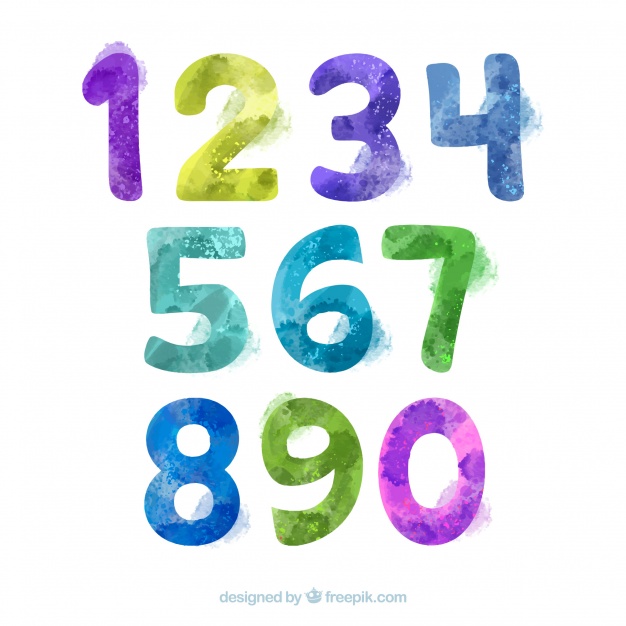 626x626 Watercolor Number Collection Vector Free Download