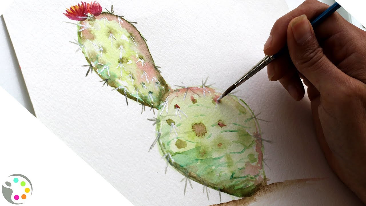 1280x720 How To Paint A Cactus Watercolor Painting Tutorial