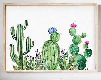340x270 Cactus Watercolor Etsy