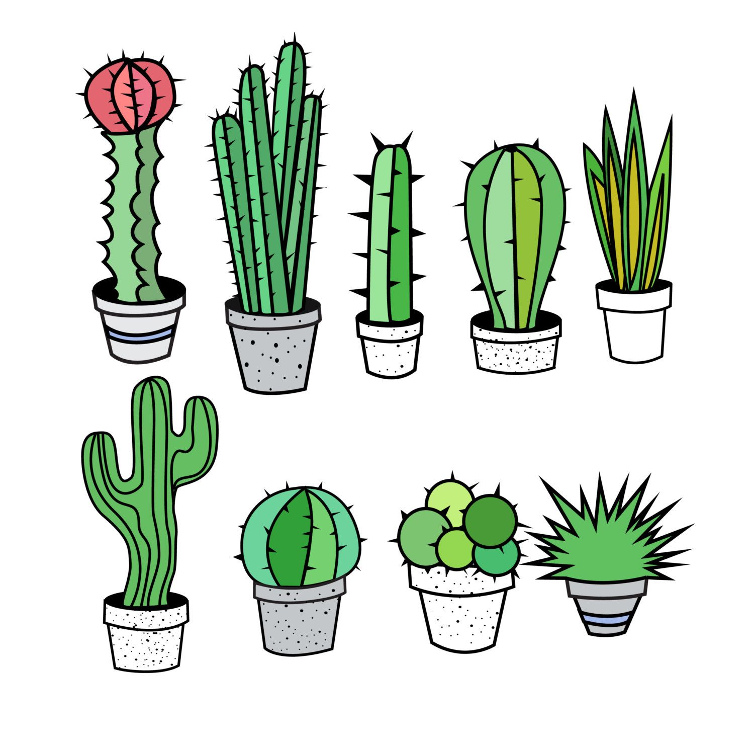 1500x1493 Free Watercolor Cactus Clipart