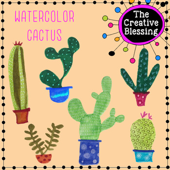 350x350 Watercolor Cactus Clip Art By The Creative Blessing Tpt