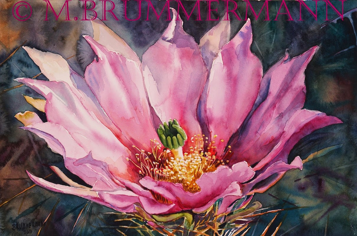 1210x800 Margarethe Brummermann Watercolors Cactus Flower Time!