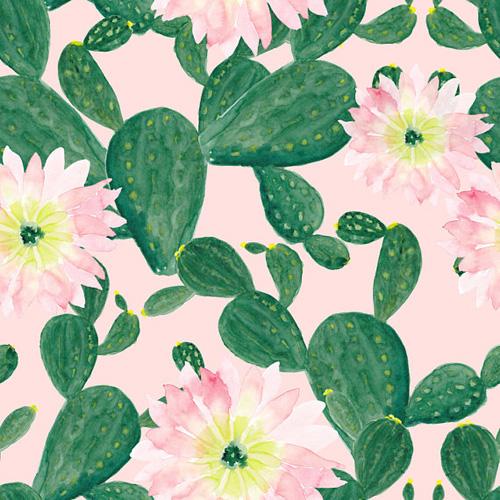 500x500 Shop Watercolor Painting Seamless Pattern Backdrop With Cactus
