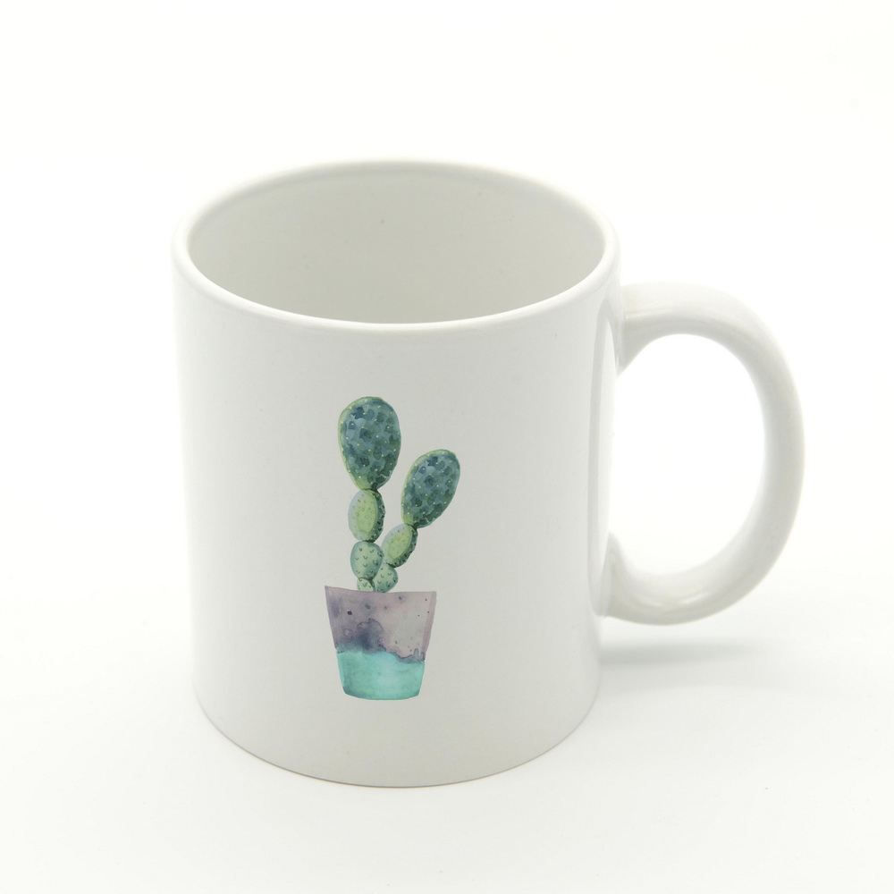 1000x1000 Watercolor Cactus Flower Ceramic Coffee Tea Beer Mugs Mug Mild