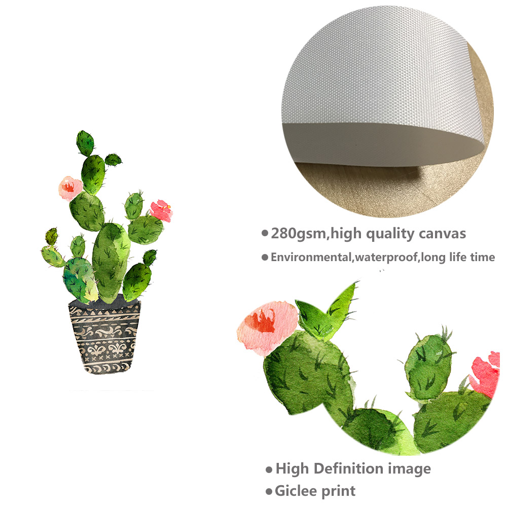 1000x1000 Watercolor Plants Cactus Flower Poster Prints Minimalist