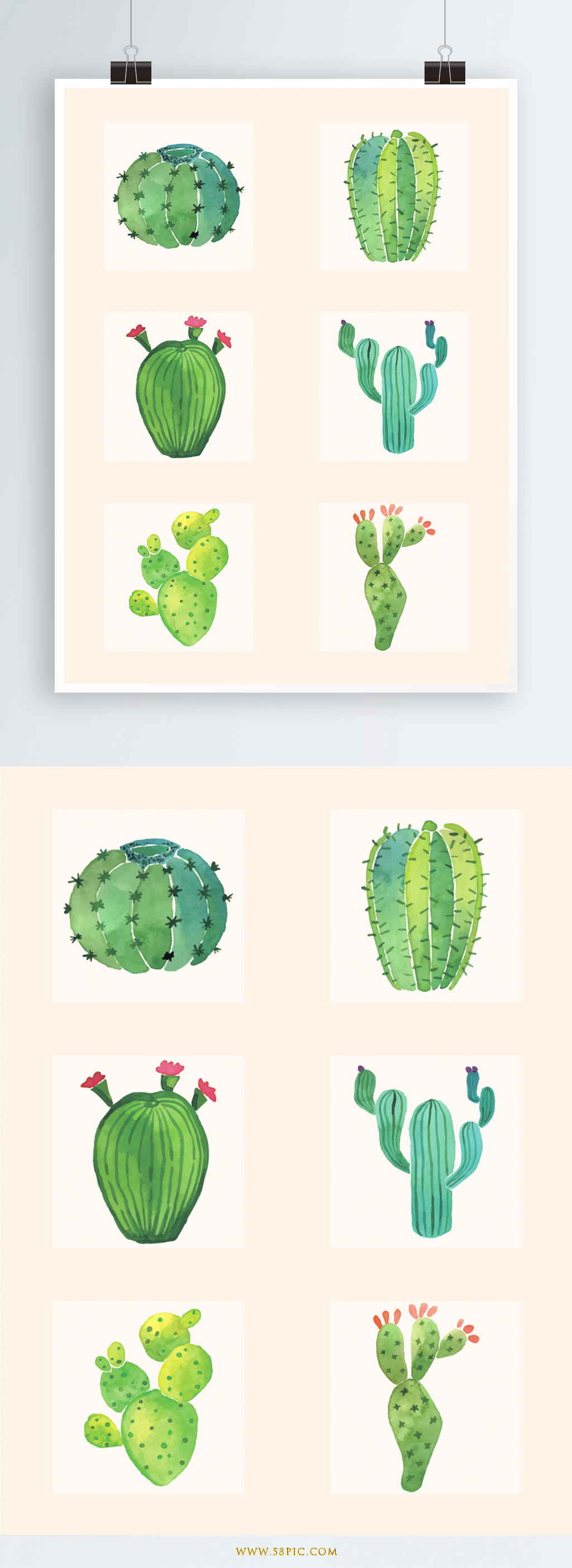 1024x2805 Watercolor Wind Vector Cactus Vector Free Download Ai Files