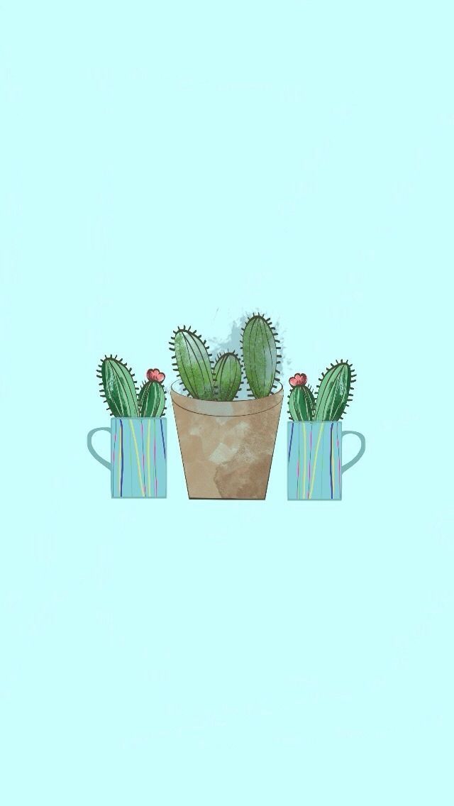 640x1136 Watercolor Cactus Wallpaper Inspirational Pin By Aly On Wallpapers