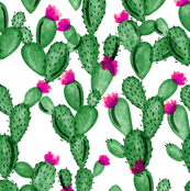 173x174 Watercolor Cactus Fabric, Wallpaper Amp Gift Wrap
