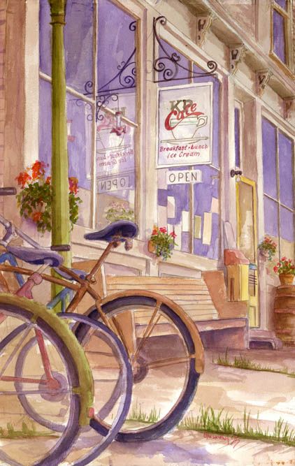 422x667 Krys Gieskieng. Kp Cafe Watercolor Painting Silver Plume Colorado