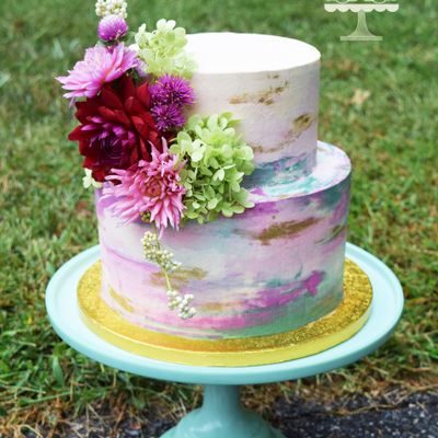 400x400 Watercolor Cake Decorating Photos