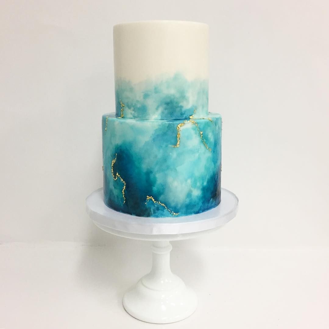 1080x1080 Watercolor With A Touch Of Gold Cake + Dessert