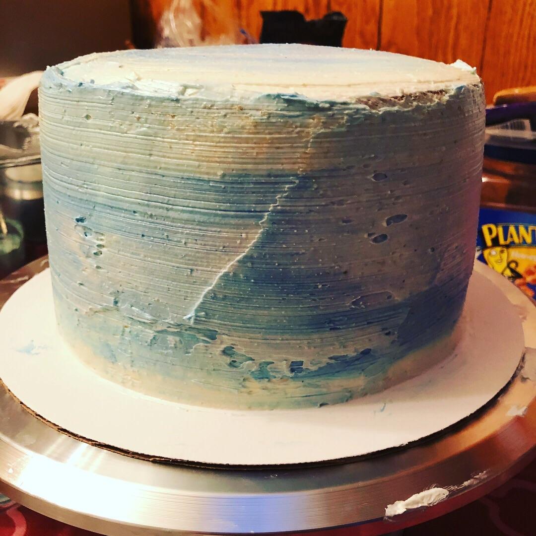 1080x1080 My First Italian Meringue Buttercream Watercolor Cake. Baking