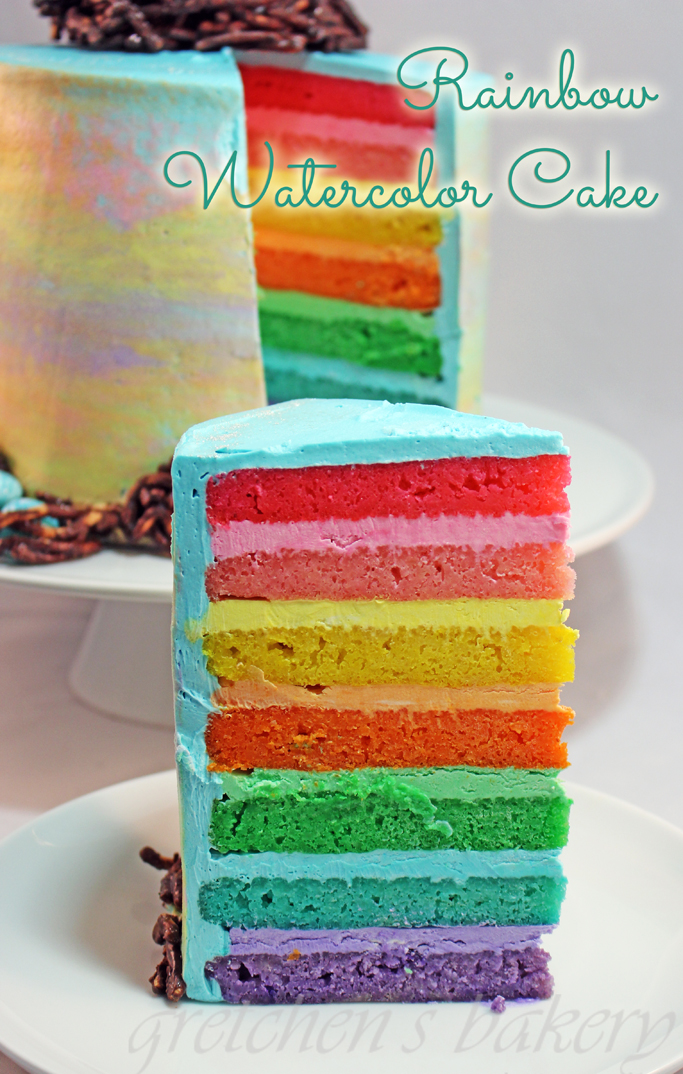 683x1074 Rainbow Watercolor Cake