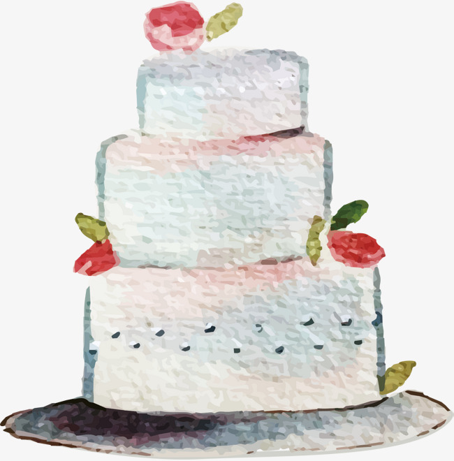650x660 Watercolor Cake Vector, Watercolor Vector, Cake Vector, Flowers