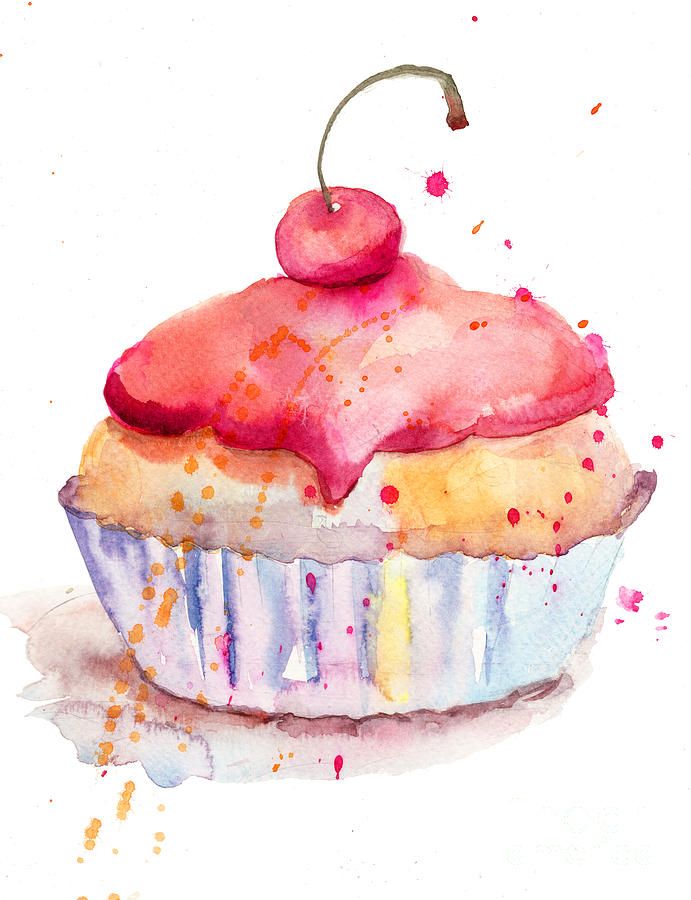 691x900 Watercolor Illustration Of Cake Wendy Zarate, Art 109