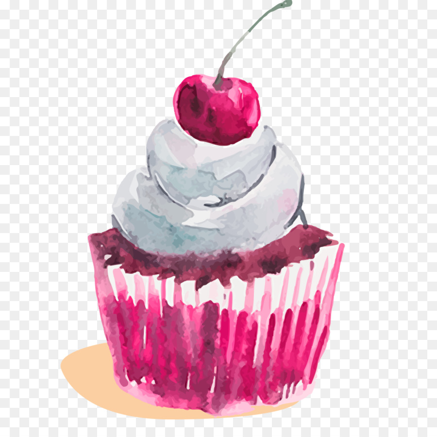 900x900 Cupcake Watercolor Painting Dessert