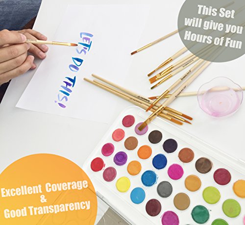 500x459 Watercolor Cake Set, 36 Watercolor Paint Set And 12 Quality Paint